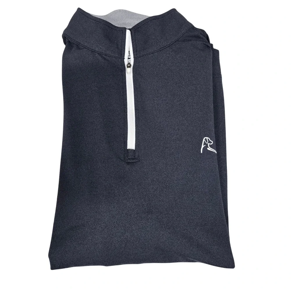 Rhoback Performance Quarter Zip Pul Golf Long Sleeve Shirt Charcoal Gray Sz XXL